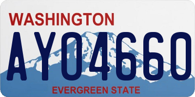 WA license plate AYO4660