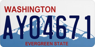 WA license plate AYO4671