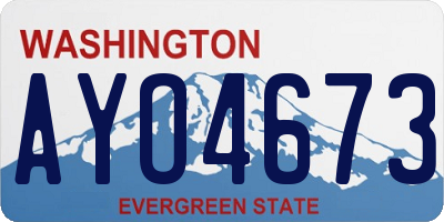 WA license plate AYO4673
