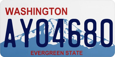 WA license plate AYO4680