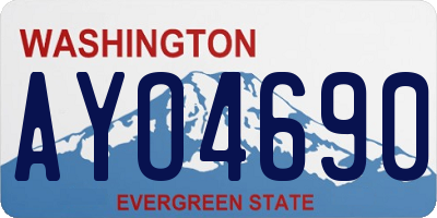 WA license plate AYO4690