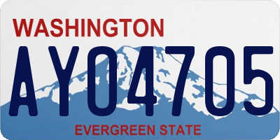 WA license plate AYO4705