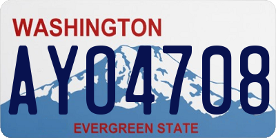 WA license plate AYO4708