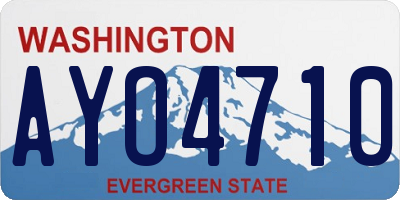 WA license plate AYO4710