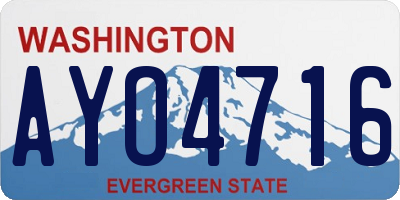 WA license plate AYO4716