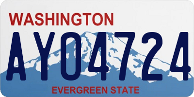 WA license plate AYO4724