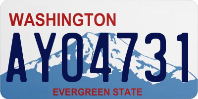 WA license plate AYO4731