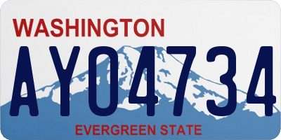 WA license plate AYO4734