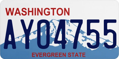 WA license plate AYO4755