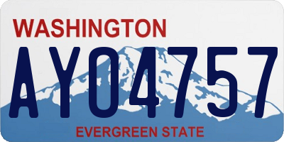 WA license plate AYO4757