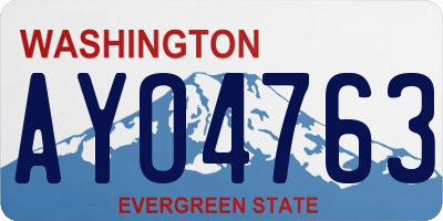 WA license plate AYO4763