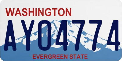 WA license plate AYO4774