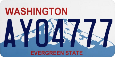 WA license plate AYO4777