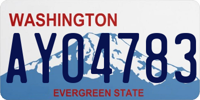 WA license plate AYO4783