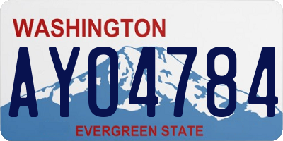 WA license plate AYO4784