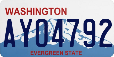 WA license plate AYO4792