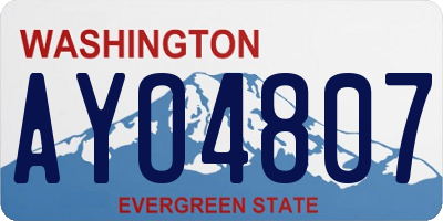 WA license plate AYO4807