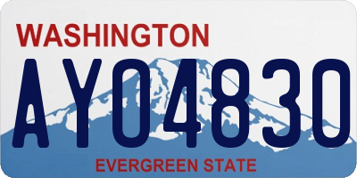 WA license plate AYO4830