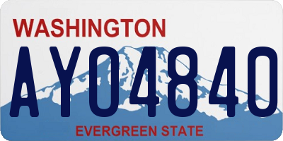 WA license plate AYO4840