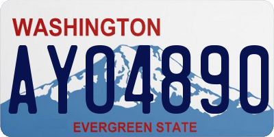 WA license plate AYO4890