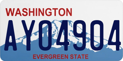 WA license plate AYO4904