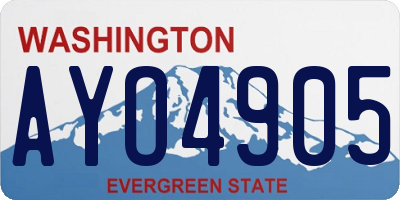 WA license plate AYO4905