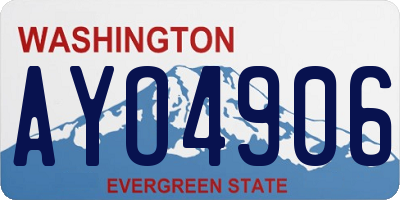 WA license plate AYO4906