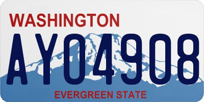 WA license plate AYO4908