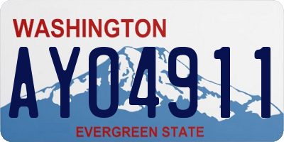 WA license plate AYO4911