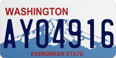 WA license plate AYO4916