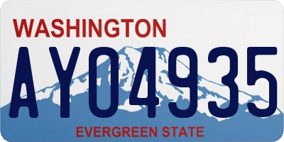 WA license plate AYO4935
