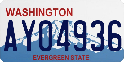 WA license plate AYO4936