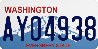 WA license plate AYO4938