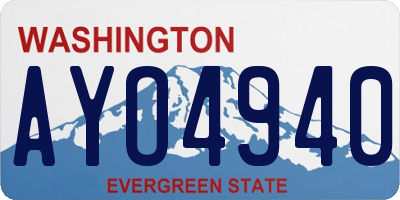 WA license plate AYO4940