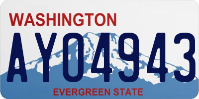 WA license plate AYO4943