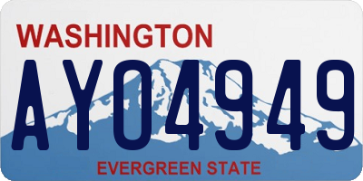 WA license plate AYO4949
