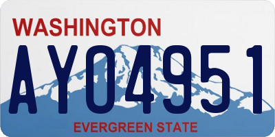 WA license plate AYO4951