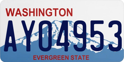 WA license plate AYO4953
