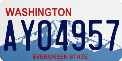 WA license plate AYO4957