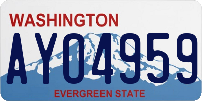 WA license plate AYO4959