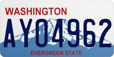 WA license plate AYO4962