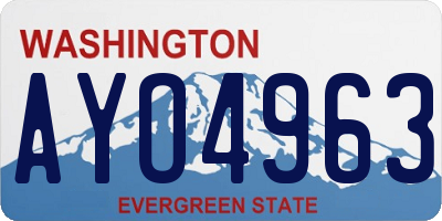 WA license plate AYO4963