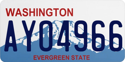 WA license plate AYO4966