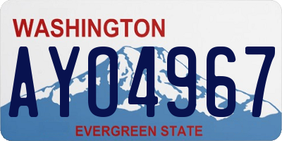 WA license plate AYO4967