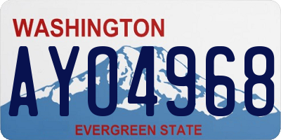 WA license plate AYO4968