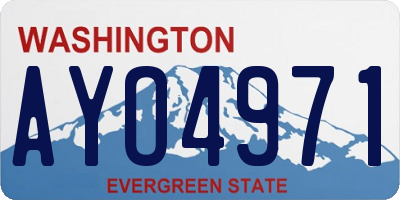 WA license plate AYO4971