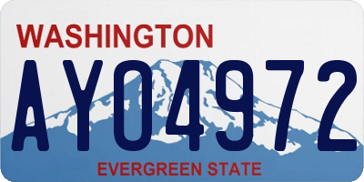WA license plate AYO4972