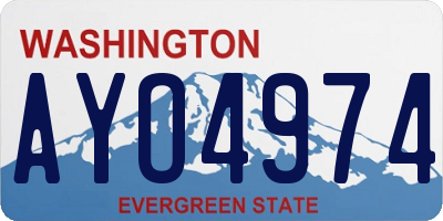 WA license plate AYO4974