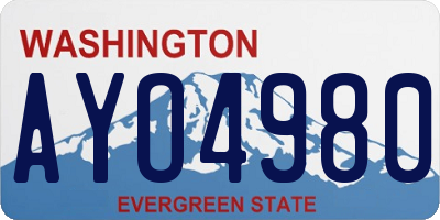 WA license plate AYO4980