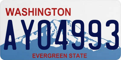 WA license plate AYO4993